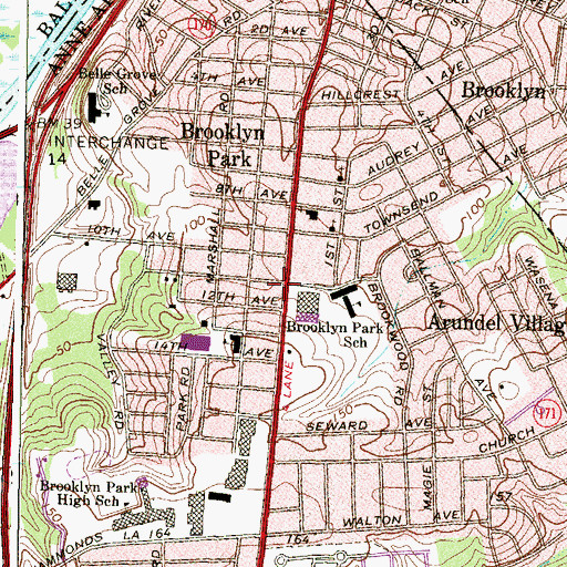 Topographic Map of Anne Arundel County Fire Department - Fire Company 31, MD