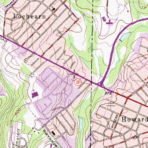 Topographic Map of Gwynn Oak Post Office, MD