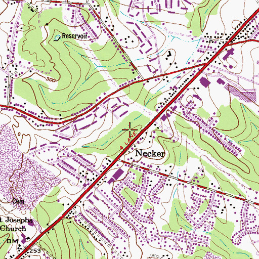 Topographic Map of Perry Hall Post Office, MD