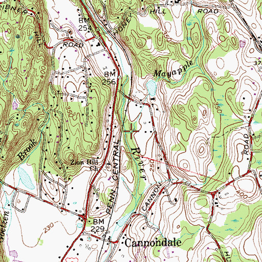 Topographic Map of Mayapple Brook, CT