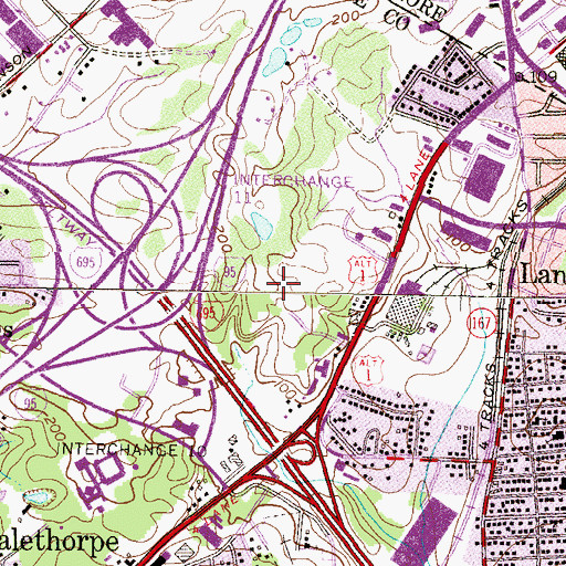 Topographic Map of Commerce Industrial Park, MD