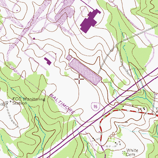 Topographic Map of Gateway Commerce Center, MD