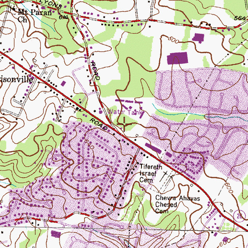 Topographic Map of Kings Point Square Shopping Center, MD