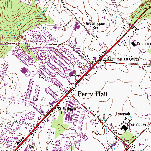 Topographic Map of Northview Shopping Center, MD