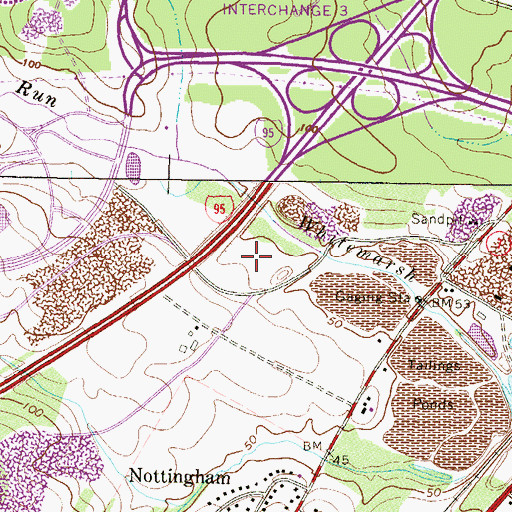 Topographic Map of Nottingham Square Shopping Center, MD