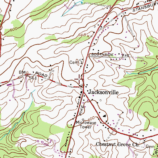 Topographic Map of Paper Mill Village Shopping Center, MD
