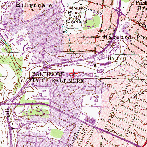 Topographic Map of Parkway Crossing Shopping Center, MD