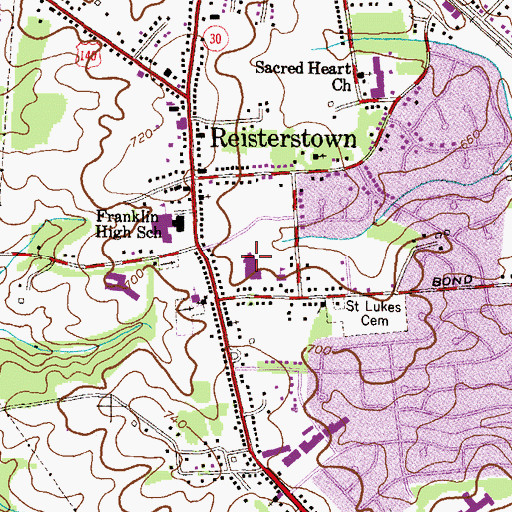 Topographic Map of Reisterstown Business Center, MD