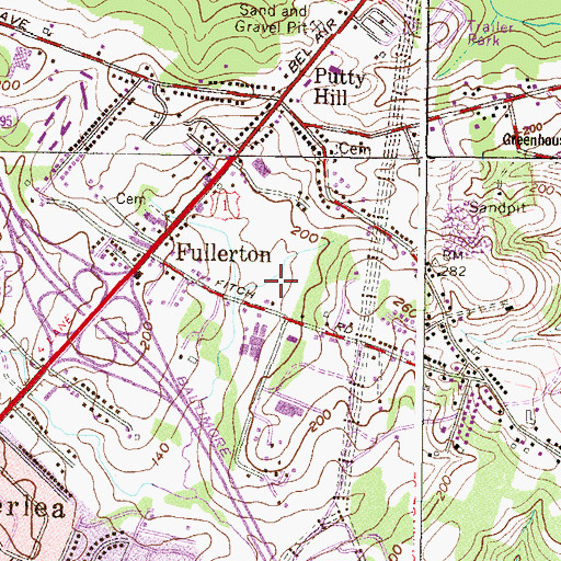 Topographic Map of Rossville Plaza Shopping Center, MD