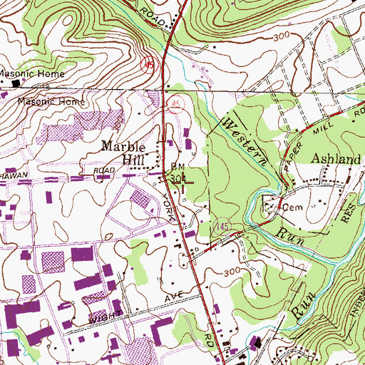 Topographic Map of Shawan Plaza Shopping Center, MD