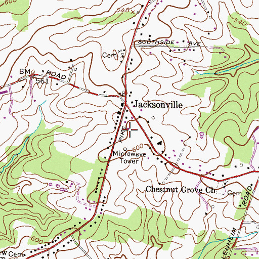 Topographic Map of The Manor Shopping Center, MD