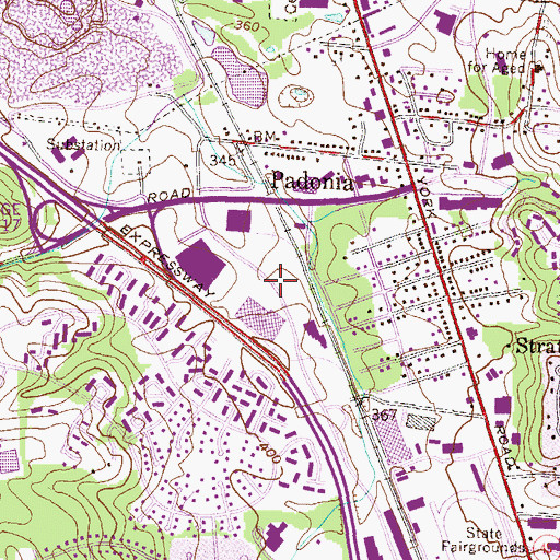 Topographic Map of Timonium Commerce Park, MD