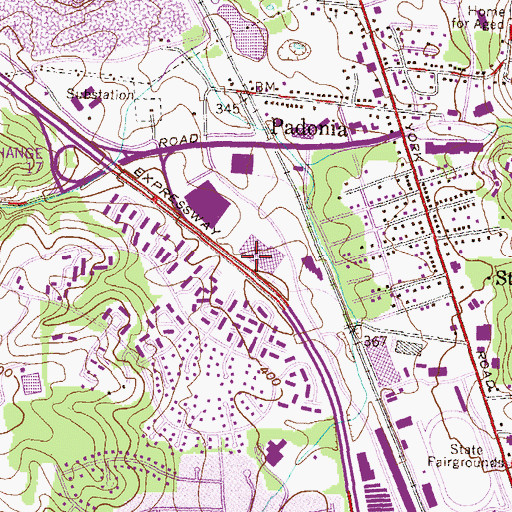 Topographic Map of Timonium Corporate Center, MD