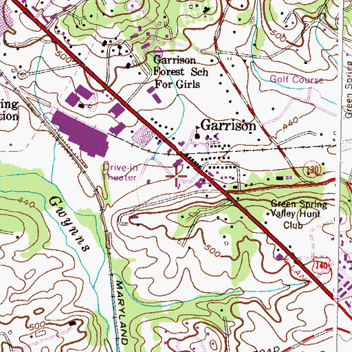 Topographic Map of Valley Center Shopping Center, MD