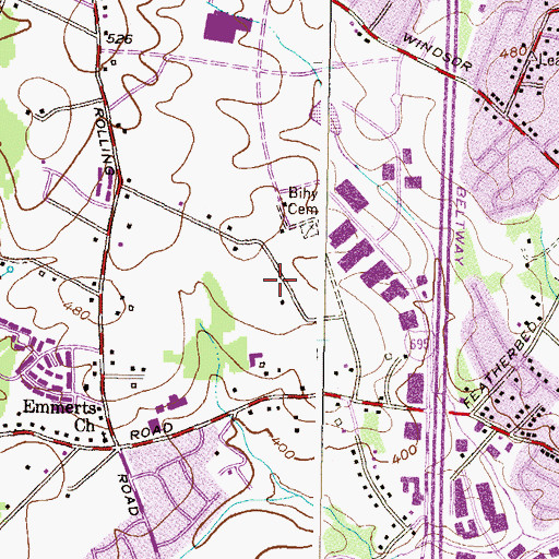 Topographic Map of Windsor Corporate Park, MD