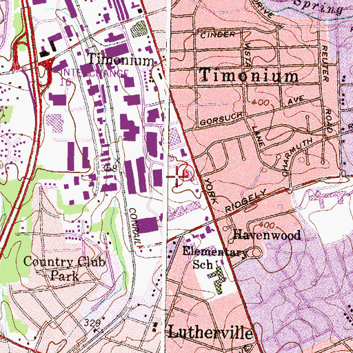 Topographic Map of York Ridge Center Business Park, MD