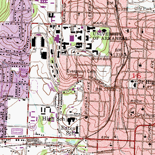 Topographic Map of Clinton House Museum, AR