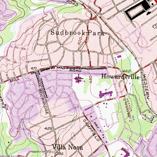 Topographic Map of Bedford Elementary School, MD