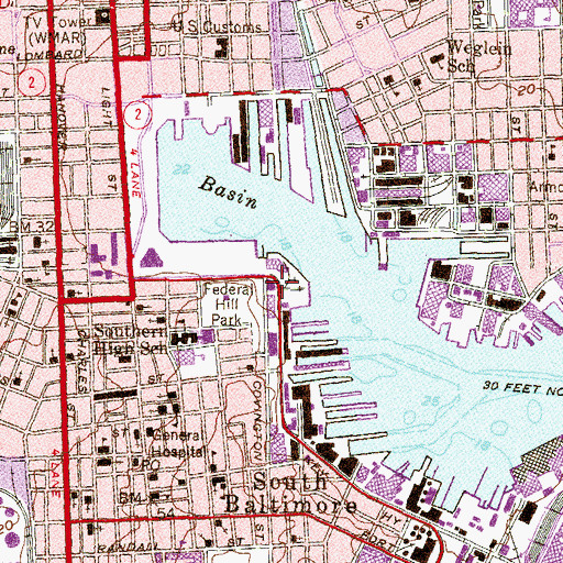 Topographic Map of American Visionary Art Museum, MD