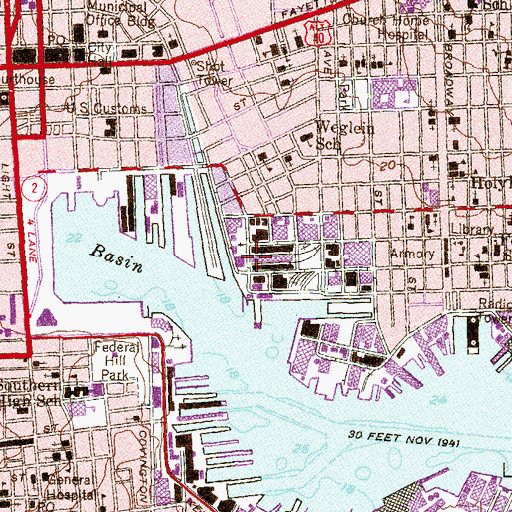 Topographic Map of Baltimore Civil War Museum, MD