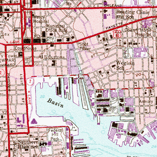 Topographic Map of Columbus Center For Marine Biology, MD