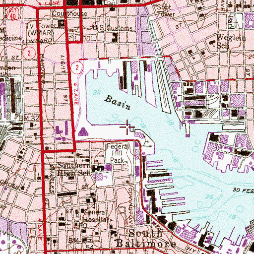 Topographic Map of Pride Of Baltimore Statue, MD