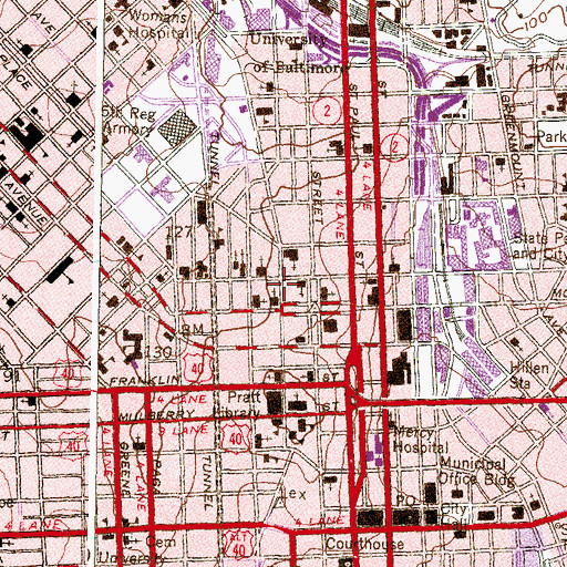 Topographic Map of Baltimore School for the Arts, MD