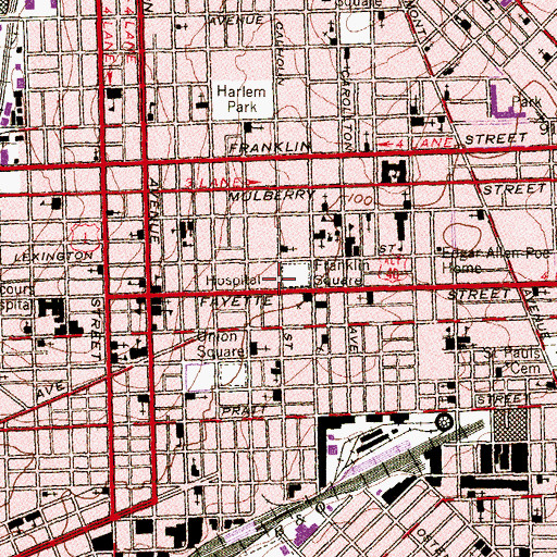 Topographic Map of Francis M Wood Alternative School, MD