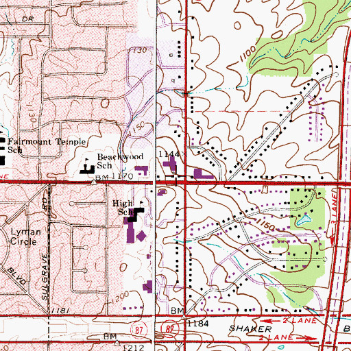 Topographic Map of Century Church, OH