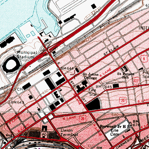 Topographic Map of Cleveland Hungarian Heritage Museum, OH