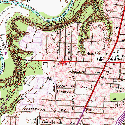 Topographic Map of Clara E Westropp Fundamental Education Center, OH