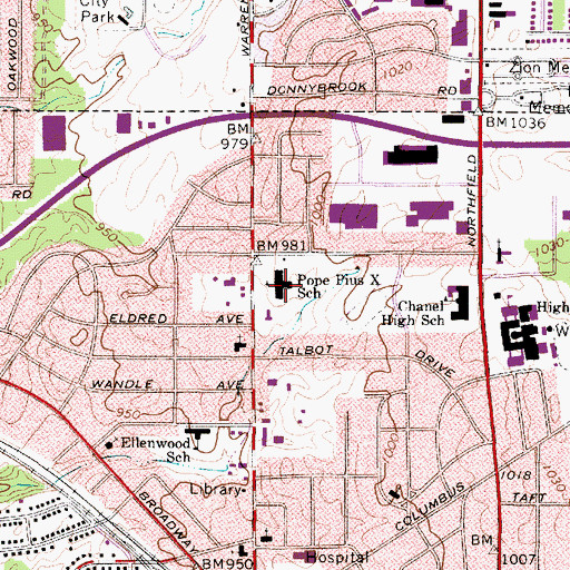 Topographic Map of Holy Spirit Academy, OH