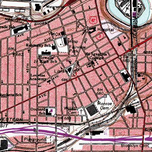 Topographic Map of Center For Minority Public Health, OH