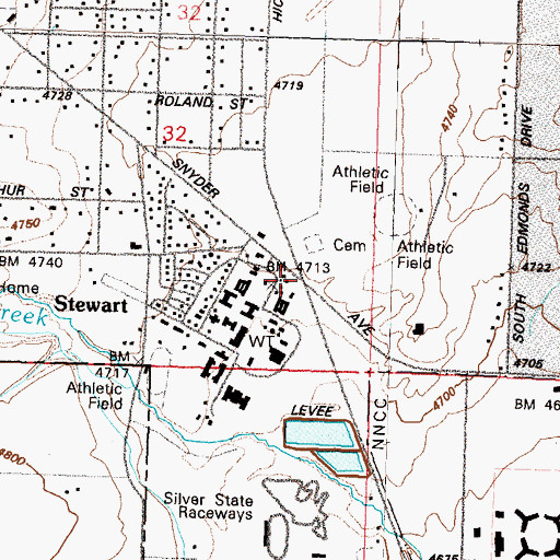 Topographic Map of Capital Christian School, NV