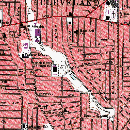 Topographic Map of Robert "Bump" Taylor Field, OH