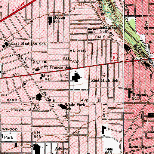 Topographic Map of School of Applied Science,Design and Technology, OH