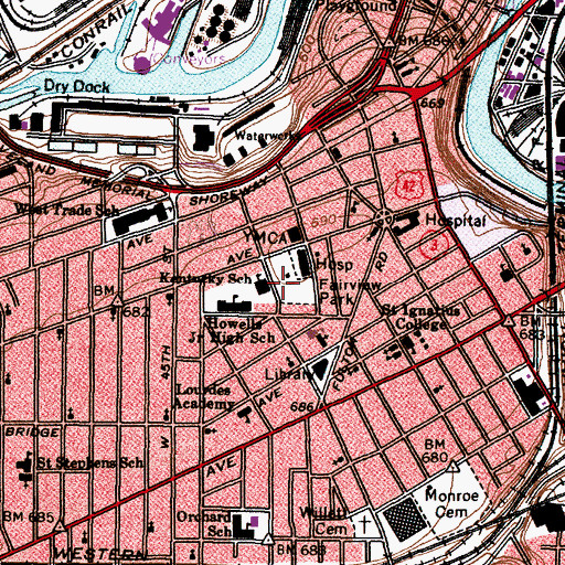 Topographic Map of Kentucky Garden, OH
