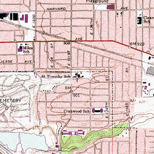 Topographic Map of Archbishop James P Lyke Elementary School, OH