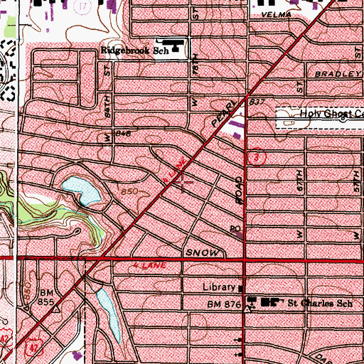 Topographic Map of Parma Fire Department Station 1, OH