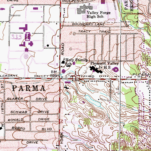 Topographic Map of Parma Fire Department - Station 5, OH