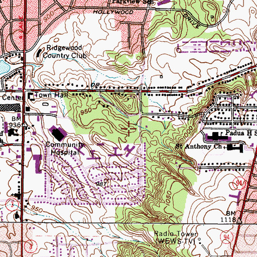 Topographic Map of Parma Police Station, OH