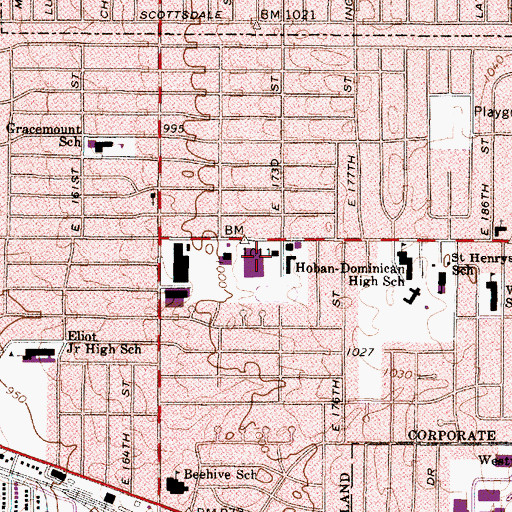 Topographic Map of Dreams Academy, OH