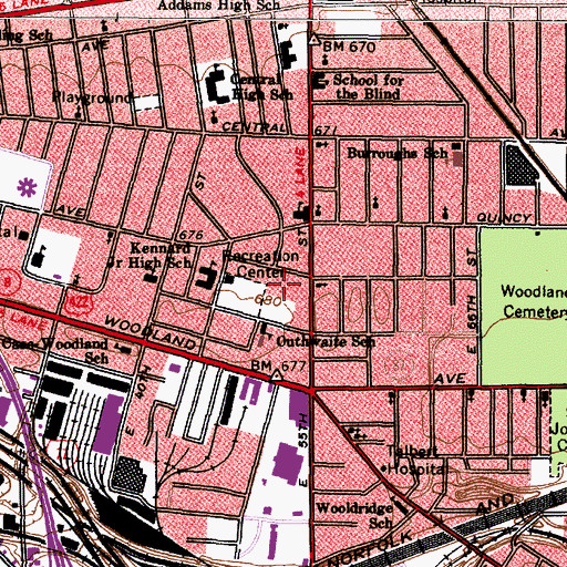 Topographic Map of Leadership And Human Services Institute, OH