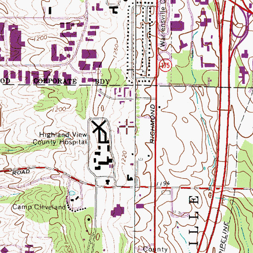 Topographic Map of Nike Site CL-34C (historical), OH