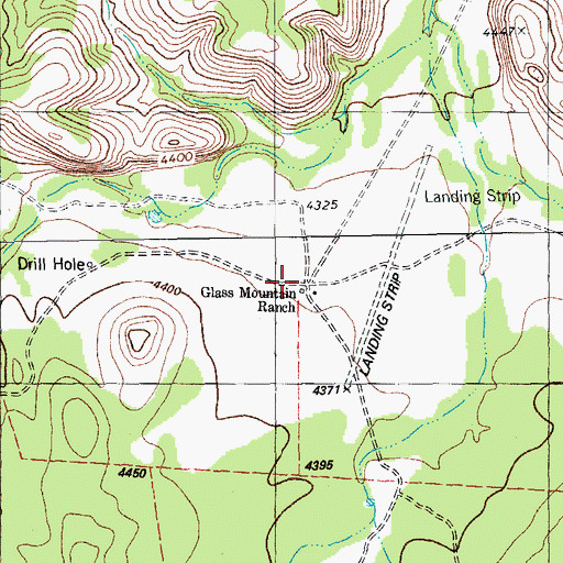 Topographic Map of Glass Mountain Ranch, TX