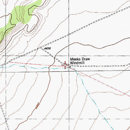 Topographic Map of Meeks Draw Windmill, TX