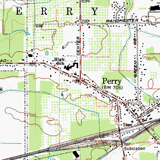 Topographic Map of First Baptist Church, OH