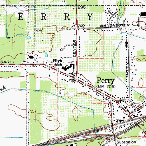 Topographic Map of Perry United Methodist Church, OH
