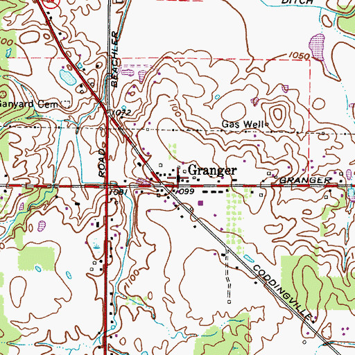 Topographic Map of Granger United Methodist Church, OH