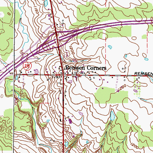 Topographic Map of Remsen Christian Church, OH